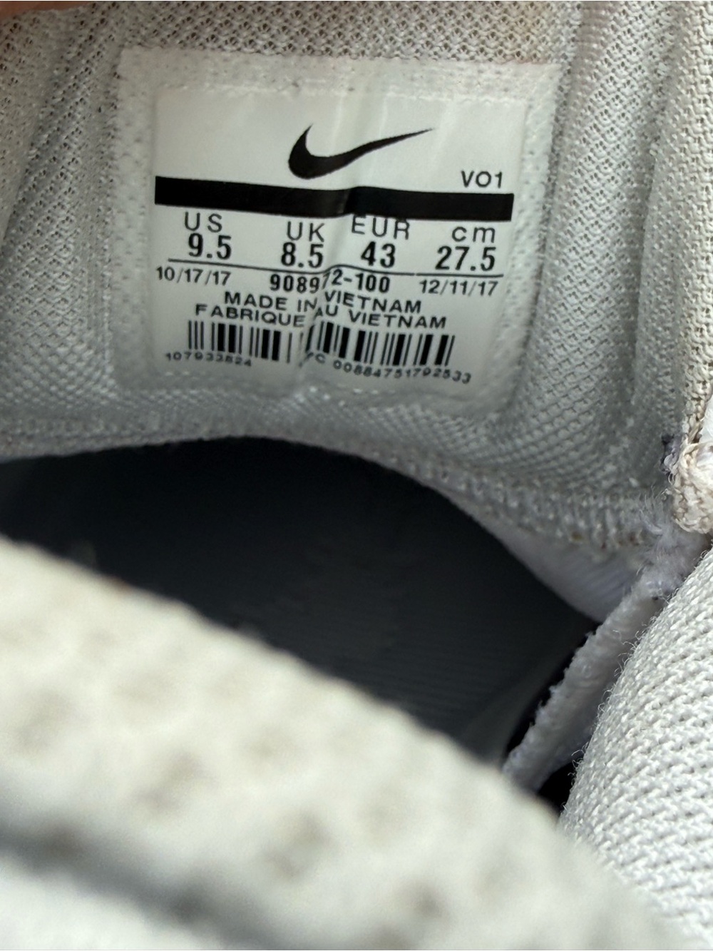 Nike Mamba Rage Pure Platinum Men’s Kobe Bryant White 908972-100 Size 9.5 - Picture 16 of 16